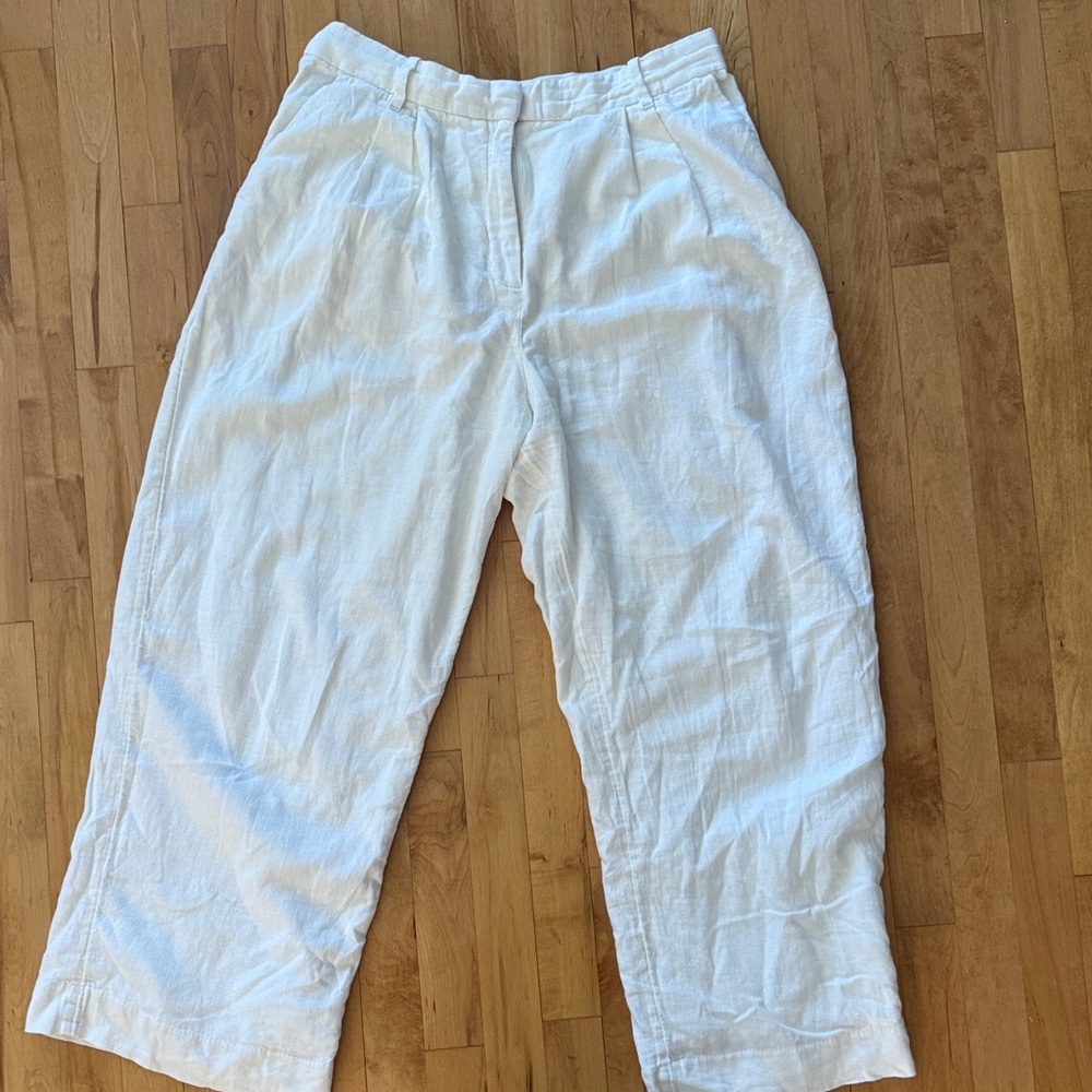 Abercrombie & Fitch White Womens Linen Pants